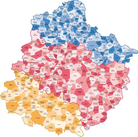 Carte de la Sarthe mettant en évidence différentes communes mentionnées