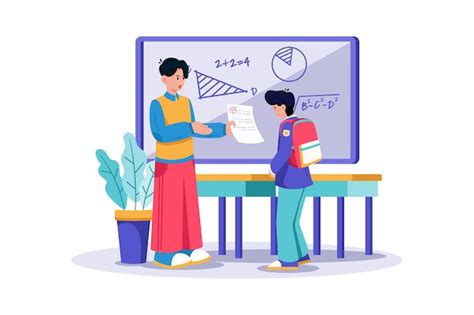Illustration of a teacher giving feedback to a student