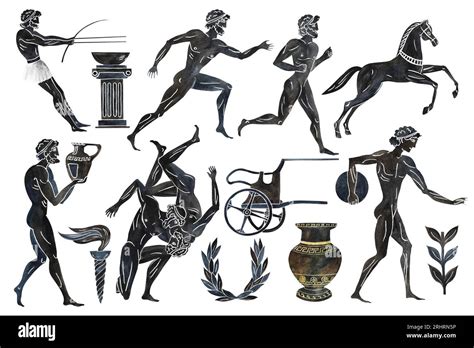 Représentation artistique de la Grèce antique avec des couronnes de romarin