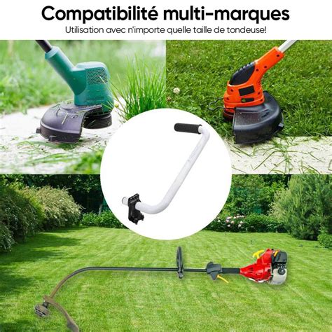 Détail d'une poignée ergonomique de coupe-bordure