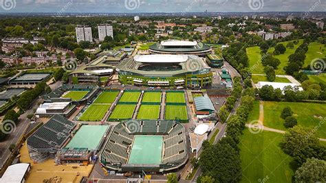 Vue aérienne des courts de tennis de Wimbledon