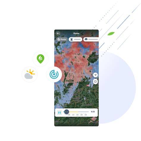 Capture d'écran d'un radar de pluie agricole