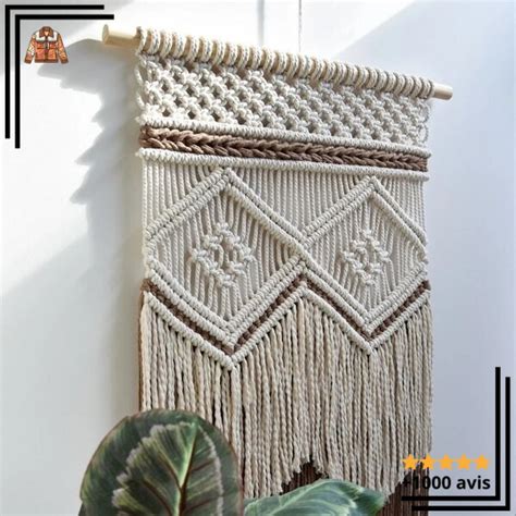 Tenture murale en macramé