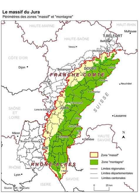 Carte du Massif Jurassien