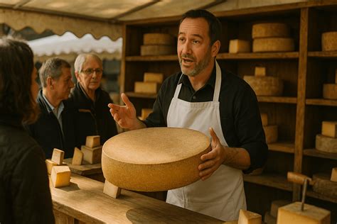 Gros plan sur la texture d'une meule de Comté