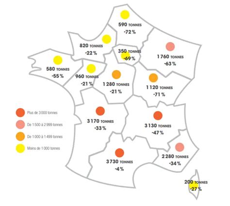 carte des régions de production de miel en France