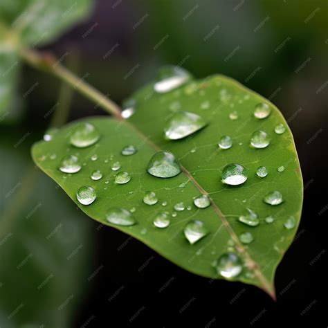 Plante verte avec des gouttes d'eau
