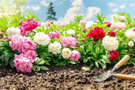 Pivoine en pleine floraison au printemps