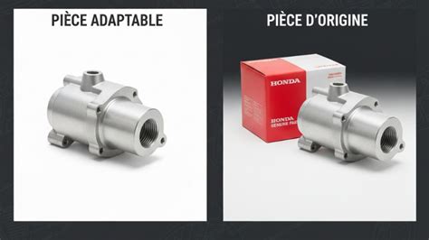 Comparaison entre pièce d'origine et pièce adaptable