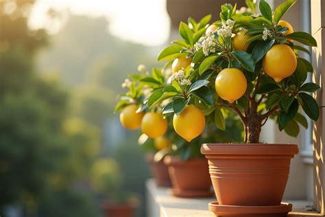 Citronnier avec des pousses vertes émergeant sur des branches nues