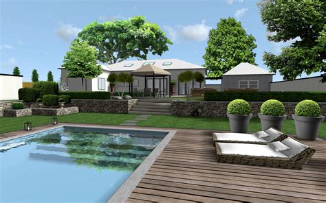 Plan 3D d'un jardin de luxe