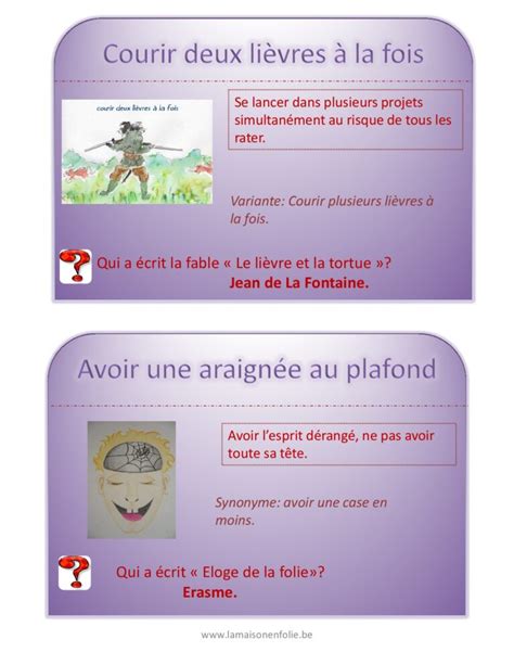 Tableau des expressions animalières