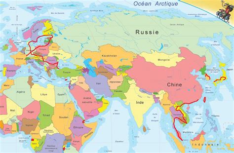 Carte de la distribution naturelle du Rhododendron ponticum en Europe et en Asie