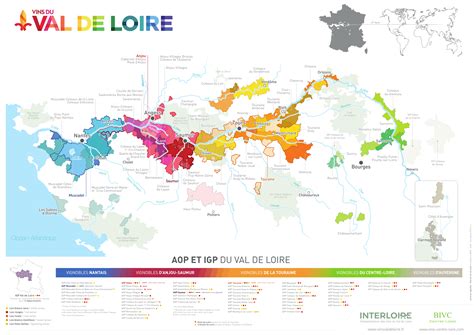 Carte des différentes appellations du vignoble de la Loire