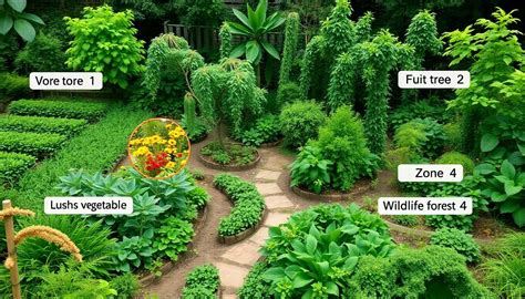 Schéma des zones de conception en permaculture (Zone 0 à Zone 5)