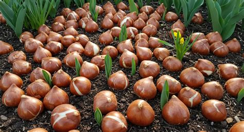 plantation de bulbes de tulipes dans un massif