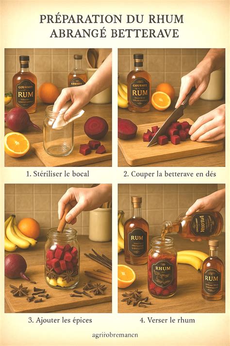 Étapes de préparation du rhum arrangé