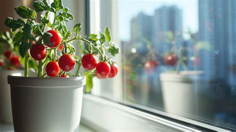 Tomates disposées sur un rebord de fenêtre pour mûrir