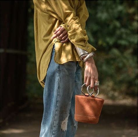 Street style photo featuring the Simon Miller Bonsai bag