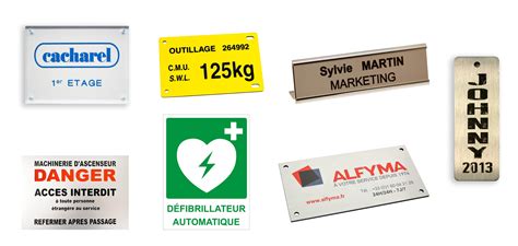 Exemple de plaque signalétique de tondeuse