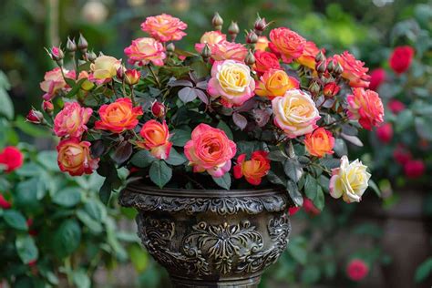 Image montrant un jeune plant de rosier ayant repris dans un pot après plusieurs mois