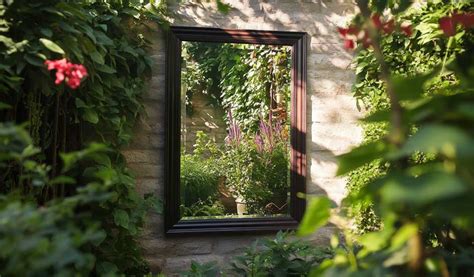 Miroirs décoratifs dans un jardin