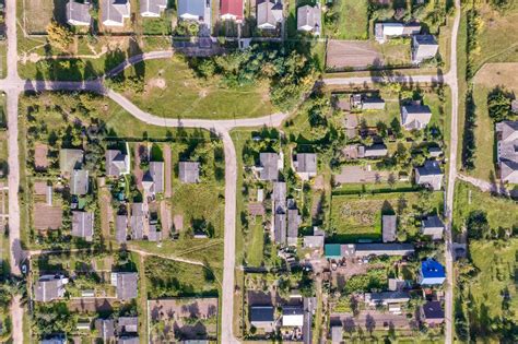 Vue aérienne d'un jardin avec des rangées de myrtilliers