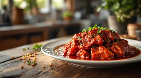 plat d'arroche rouge cuisinée avec de la viande