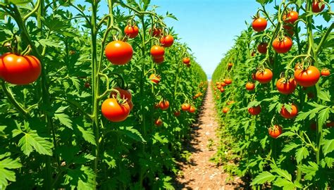 Plant de tomates avec un feuillage dense et des fruits en croissance