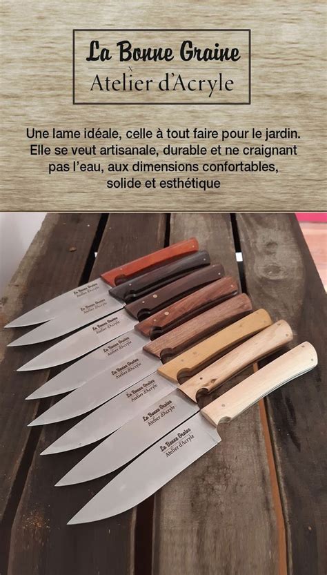 diversité des couteaux de jardin