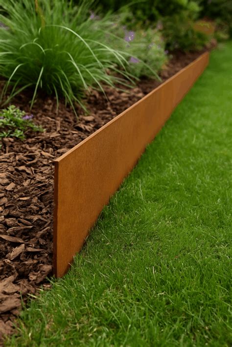 Bordures de jardin en acier Corten avec leur patine rouille caractéristique