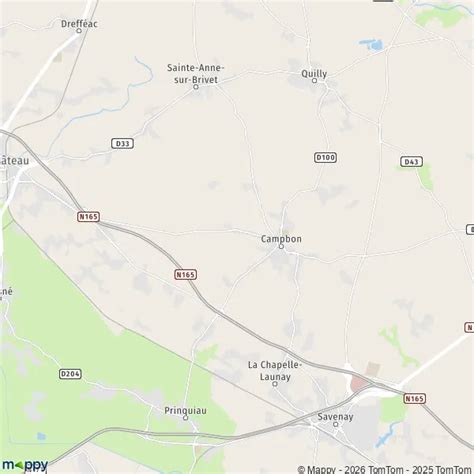 Plan de Campbon avec l'emplacement de la déchèterie
