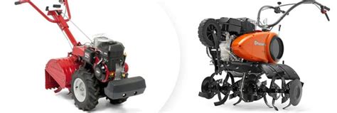 Comparatif visuel entre une motobineuse compacte et un modèle lourd de labour