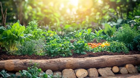 Planches de bois pour délimiter un potager en permaculture