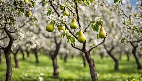 Arbre poirier nain en fleur au printemps