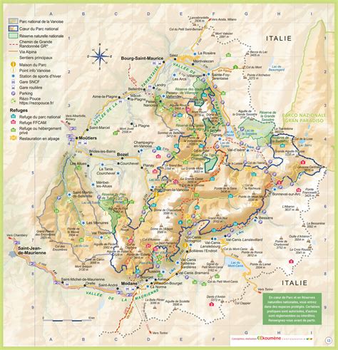 Logo du Parc national de la Vanoise et image d'un paysage du parc