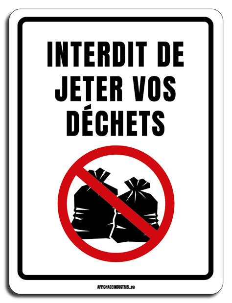Signalisation interdisant le dépôt de déchets verts