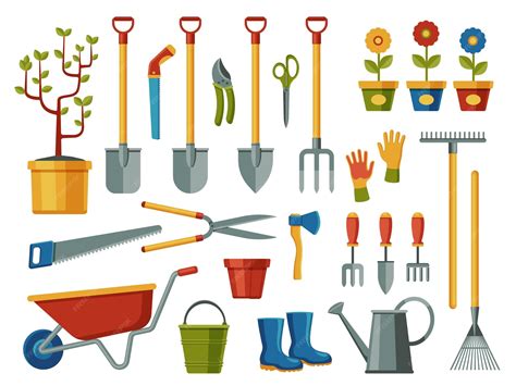 outils de jardinage : sécateur, pioche, gants