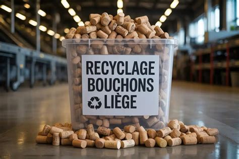 Bouchons en liège empilés avant recyclage