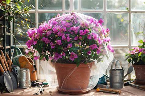 Hivernage d'un bougainvillier en véranda