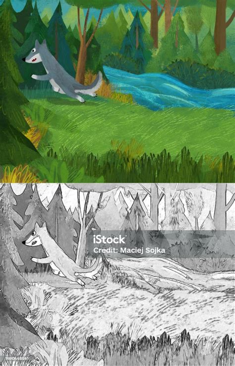 Illustration d'un loup dans une bande dessinée