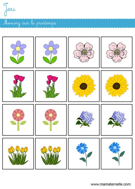Jeu de Memory sur le thème du jardin