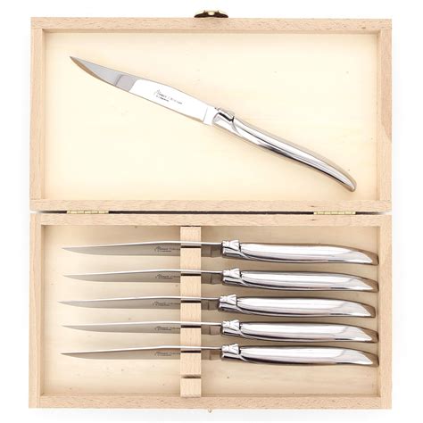Coffret de 6 couteaux de table Laguiole Titanium