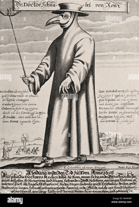 Médecin de la peste du 17e siècle avec son masque aux herbes