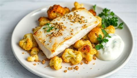 une assiette élégante de dos de cabillaud rôti entouré de légumes printaniers colorés
