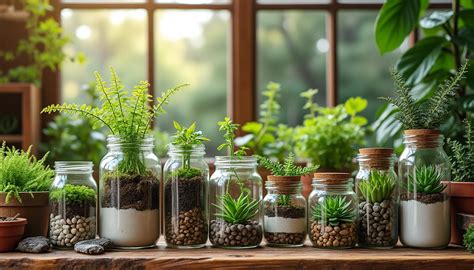 Plantes séchées en bocaux