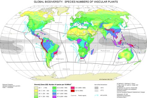 Carte de répartition de la biodiversité végétale dans les Alpes