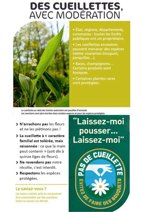 Panneau rappelant la réglementation sur la cueillette
