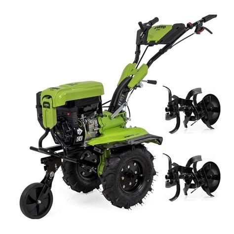 Motoculteur et motobineuse côte à côte