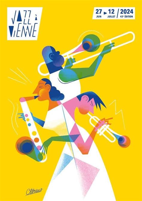 Affiche stylisée du festival de jazz Destock Jazz avec un saxophone et des notes de musique